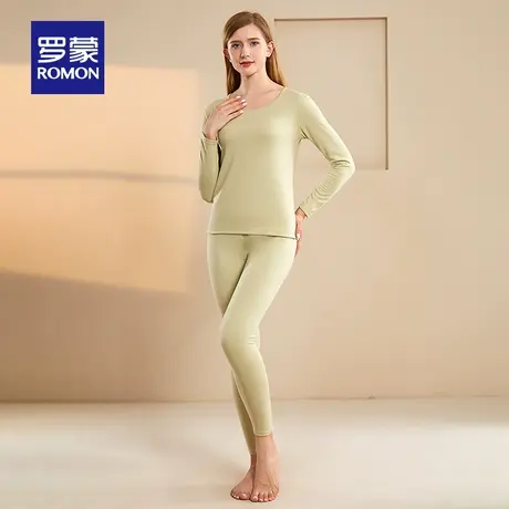 【含羊绒+桑蚕丝】罗蒙女士保暖内衣套装2023秋季新款休闲两件套商品大图