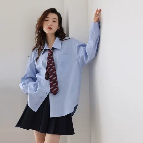 嘉茱莉2023春季新款休闲通勤衬衫女长袖气质衬衣小个子设计感小众商品大图