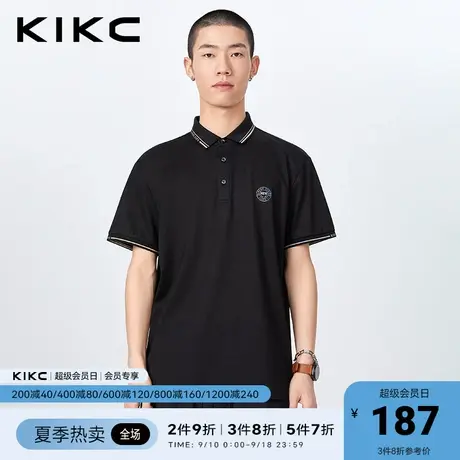 kikcpolo衫男2023春夏新款商场同款高周波立体印花休闲翻领短袖图片