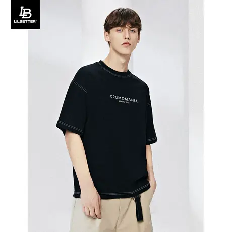 Lilbetter男士短袖2022新款潮流半袖字母夏装ins潮牌体恤衣服男潮商品大图