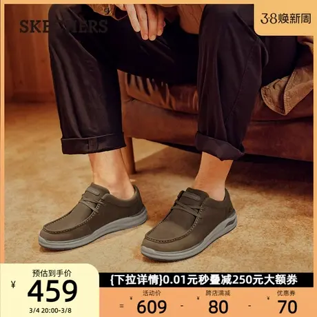 Skechers斯凯奇男士休闲鞋一脚蹬中老年反皮毛爸爸春季健步运动鞋商品大图