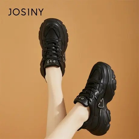 Josiny/卓诗尼老爹鞋女款2024新款春季爆款百搭厚底松糕鞋女鞋子商品大图