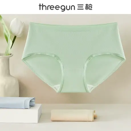 三枪女内裤纯棉舒适桑蚕丝抑菌底裆中腰内裤少女生新款三角短裤头图片