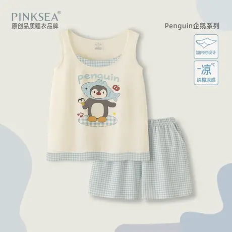 吊带睡衣女款2025新款夏全棉背心短裤套装可爱凉感纯棉夏季家居服商品大图
