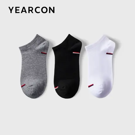 YEARCON/意尔康男袜男士浅口休闲夏季薄款透气船袜3双装男款袜子商品大图