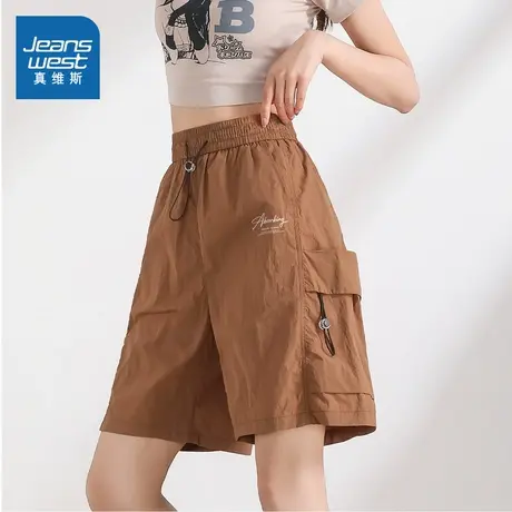 YD真维斯女装宽松慵懒风工装裤2025夏季新款时尚百搭休闲女短裤商品大图