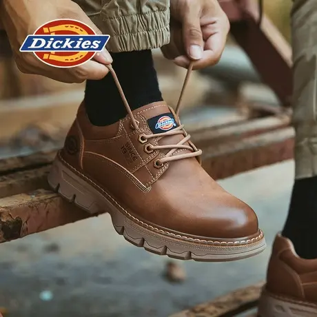 Dickies男鞋工装鞋2025春秋款真皮英伦低帮男士商务软底休闲皮鞋商品大图