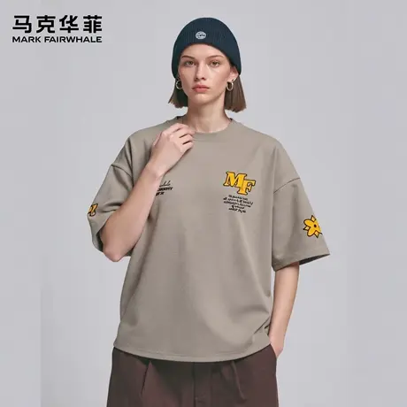 马克华菲 deer 美式重磅短袖t恤男夏季潮流纯棉字母印花情侣体恤商品大图