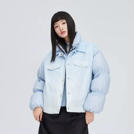 艾莱依冬季时尚百搭休闲外套户外防风保暖宽松短款羽绒服女士4126图片
