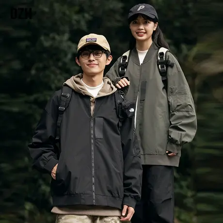 情侣棒球服男款秋季休闲外套潮高级感痞帅飞行员夹克情侣装机车服商品大图