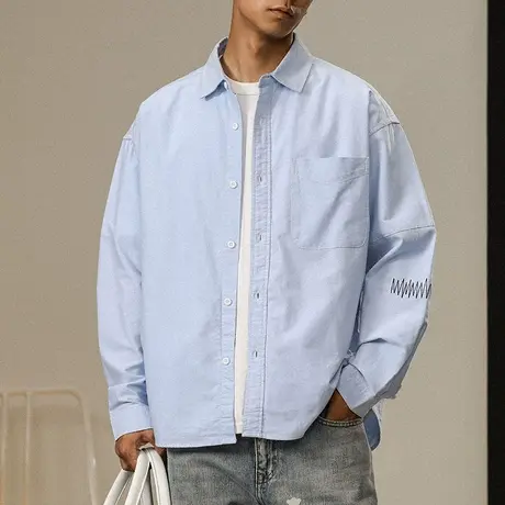 宽松舒适秋冬新款高端上档次衬衣高级感轻奢男装高端衬衫休闲男装图片