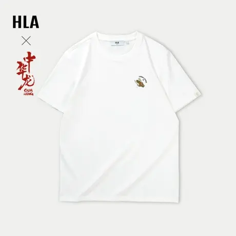 HLA/海澜之家中华龙短袖T恤24春夏新款凉感圆领绣花情侣款短t男商品大图
