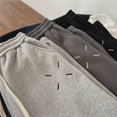 享永子休闲宽松卫裤加绒加厚百搭高腰束脚运动裤显瘦秋冬2022新款商品大图