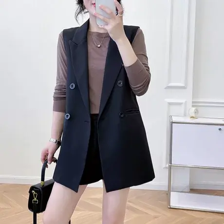 西装马甲女2023春季新款英伦风外搭无袖背心坎肩宽松马夹减龄外套商品大图
