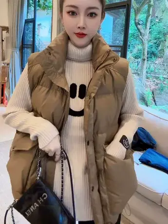 2023秋冬新款羽绒服马甲外套女白鸭绒马夹外穿韩版短款宽松背心潮商品大图