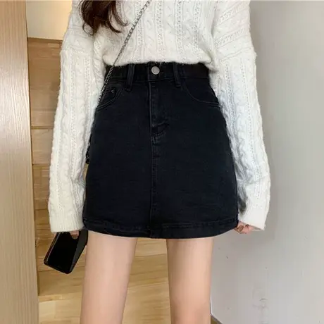 2023高腰a字牛仔短裙2023年新夏季显瘦半身裙百搭遮肚春夏女2023图片