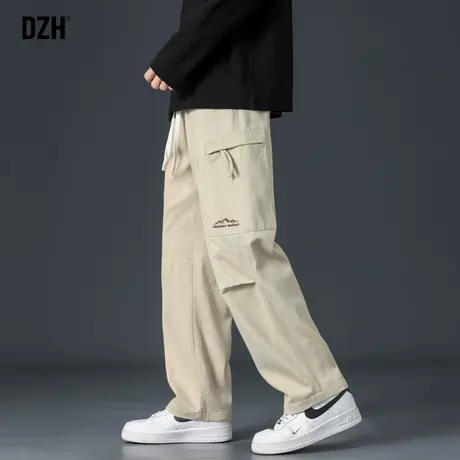 男士美式卡其色工装裤男秋季伐木裤子男款2023新款休闲长裤直筒裤商品大图