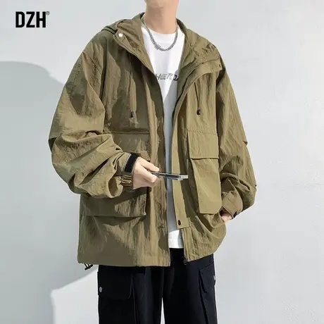 男士新款冲锋衣工装外套男2023新款秋季休闲男装登山服男款防风衣商品大图