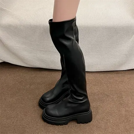 长靴女骑士靴2023年新款秋季爆款过膝靴子厚底高筒时装高跟瘦瘦靴商品大图