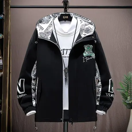 春秋季新款夹克外套男青少年学生秋装运动休闲潮流时尚百搭夹克男商品大图