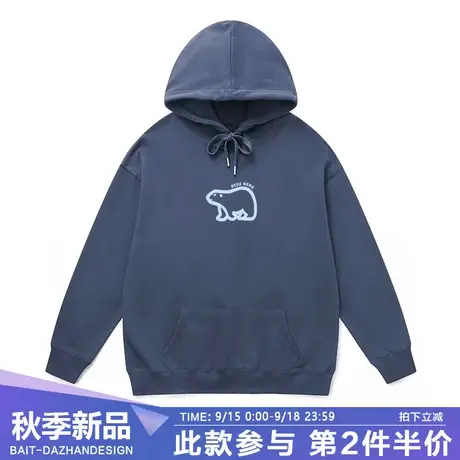 连帽卫衣男日潮北极熊潮牌情侣小众设计感帽衫休闲简约无性别外套商品大图