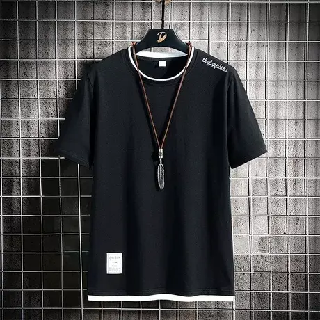 夏季男士短袖t恤男潮牌ins宽松潮流半袖学生上衣服青少年体恤男装商品大图