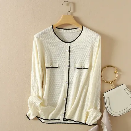 针织羊毛假开衫女秋装2023新款宽松软糯内搭打底衫毛衣爆款外套女商品大图