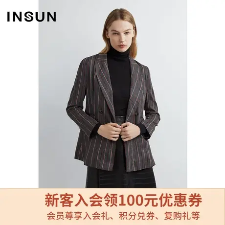 恩裳商场同款春季经典时尚条纹设计干练气场舒适商务西装外套图片