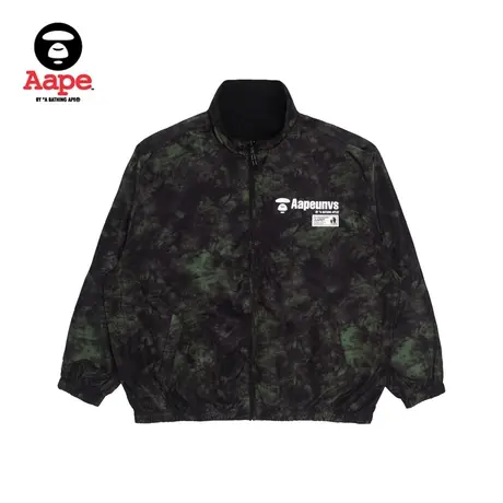Aape旗舰店男装秋冬字母印花迷彩拼接双面穿宽松版外套7518XXJ图片