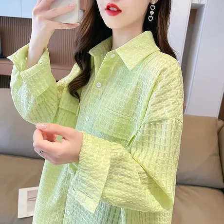 衬衫防晒衣女2023新款夏季韩版宽松透气冰丝薄款休闲时尚开衫外套图片