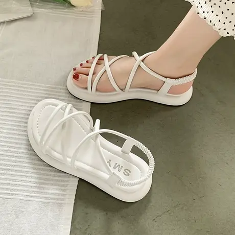 罗马凉鞋女款夏季2023年新款仙女风孕妇爆款软底平底沙滩鞋配裙子图片