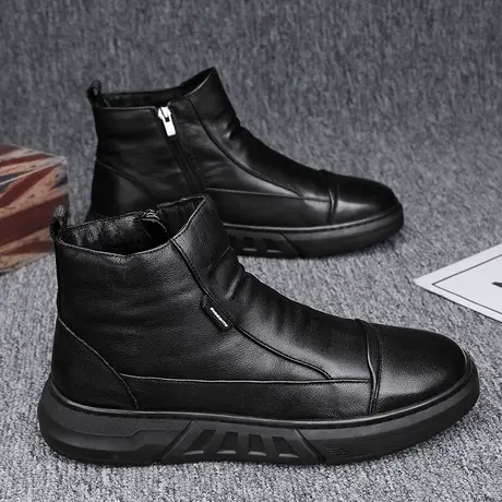 雨鞋男款冬季加绒钓鱼厨房防滑劳保工地水鞋户外防水鞋男士棉雨靴商品大图