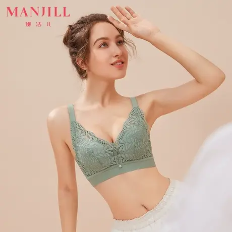 熳洁儿内衣夏季薄款女小胸聚拢无钢圈内衣蕾丝内衣女纯色性感文胸商品大图