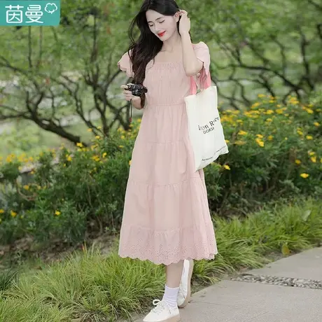 茵曼旗舰店官方连衣裙女夏2023新款夏日多巴胺长裙纯棉休闲小公主图片