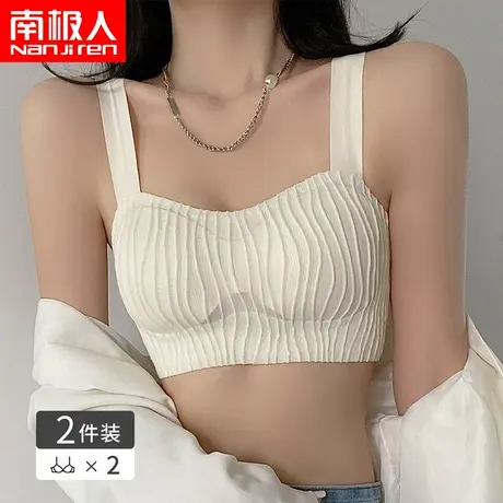 无痕背心式文胸夏季薄款白色裹胸夏天女学生防走光抹胸运动内衣女商品大图