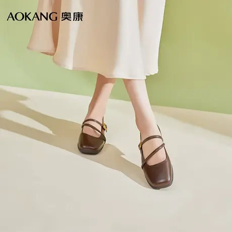 奥康 女鞋2025春季浅口单鞋复古玛丽珍乖乖女文艺时尚平底鞋商品大图