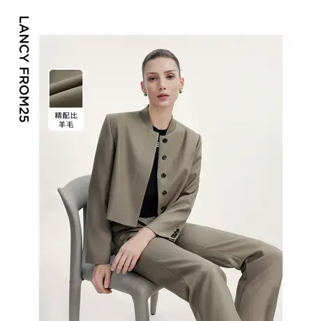 朗姿欧洲EiLEEN ELITEE羊毛高级感复古夹克短外套上衣2024秋新款图片