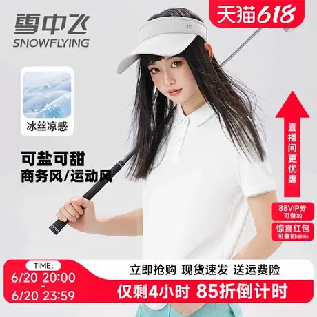 雪中飞Polo衫短袖t恤女2025夏季新款时尚运动正肩立领宽松上衣潮商品大图