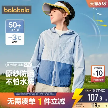 巴拉巴拉亲子装防晒衣男童一家三口外套夏季新款童装儿童皮肤衣薄商品大图