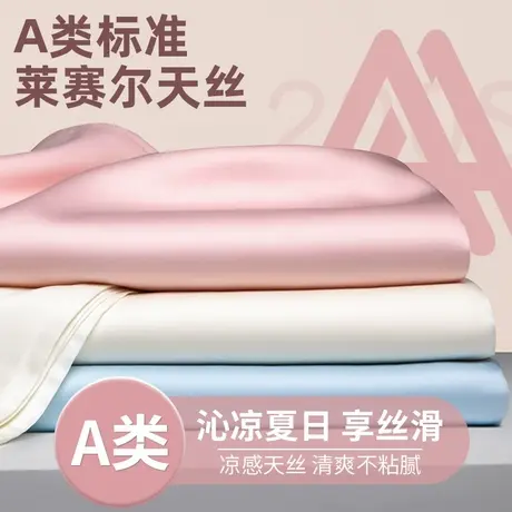 轻奢天丝床单单件单双人宿舍夏季冰丝裸睡被套凉感被单枕套三件套商品大图