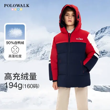 POLOWALK童装男童中长款羽绒服2025年新款秋冬卡通造型外套保暖潮商品大图