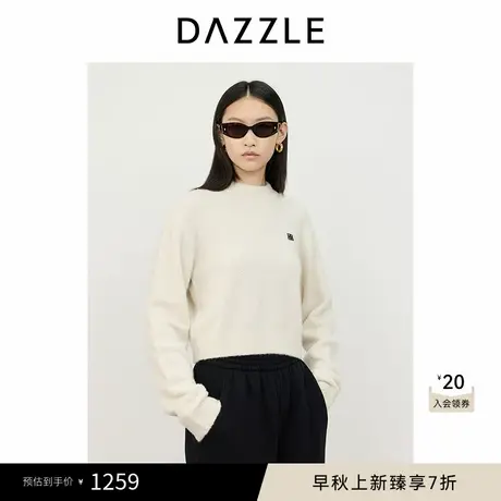 DAZZLE地素 毛针织衫2024冬季新款羊绒针织圆领套衫图片