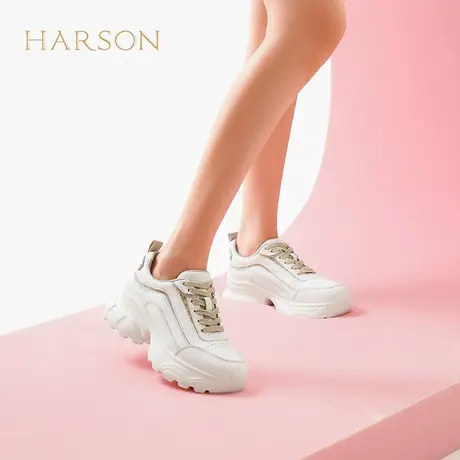 哈森潮流厚底老爹鞋女春季新款软底百搭休闲运动鞋HCS251402商品大图