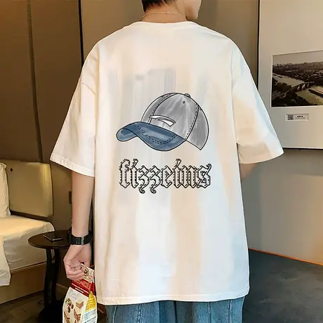 美式复古重磅卡通短袖t恤男夏季新款高街圆领半袖cleanfit上衣服商品大图