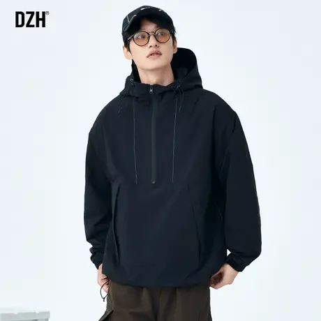 男士半拉链冲锋衣男外套男款秋季潮牌痞帅男装2023新款衣服登山服商品大图