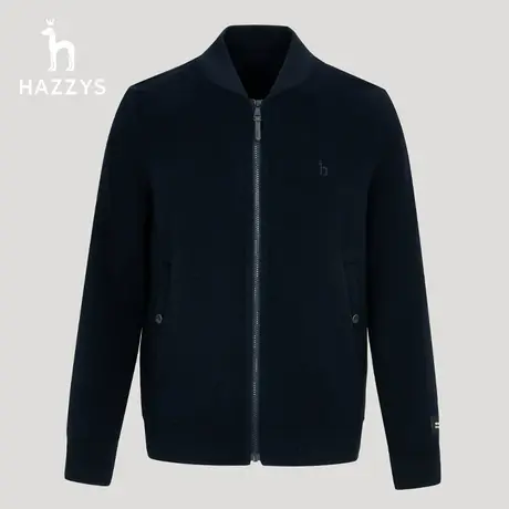 【商场同款】Hazzys哈吉斯冬季新款保暖羊毛外套男休闲纯色夹克潮图片