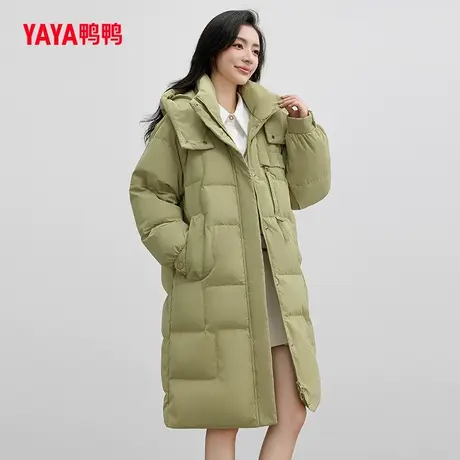 【双十一预售】鸭鸭万茜明星同款羽绒服女中长双层连帽韩版外套W图片