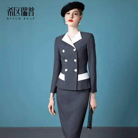 希区瑞普高端名媛气质套装2024春季新款女装法式复古职业修身套裙商品大图
