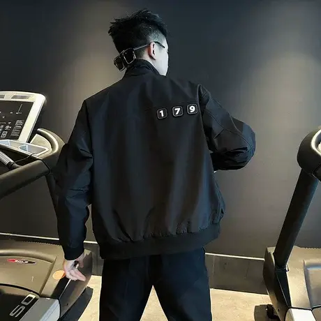 潮牌立领工装夹克男秋冬新款个性多口袋潮男痞帅穿搭加厚外套上衣商品大图