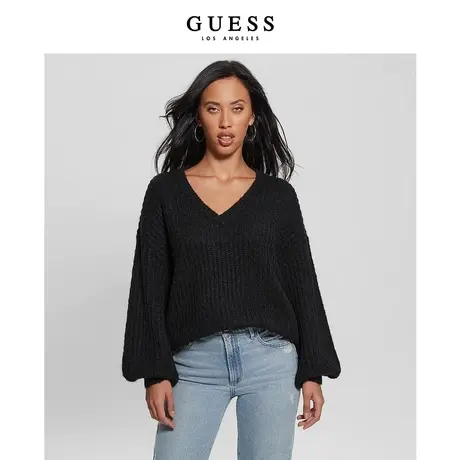 GUESS女士气质休闲宽松显瘦简约舒适含羊毛针织衫商品大图
